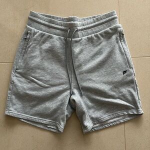 Fabletics Gray Athletic Shorts with Elastic Waistband zipper pockets med